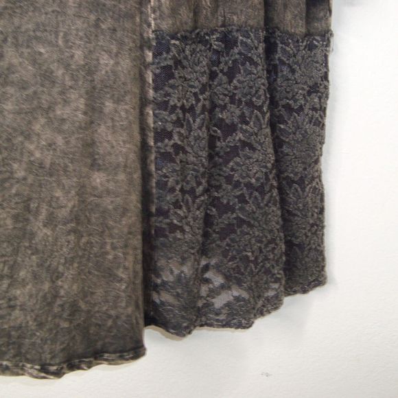NWT T-PARTY Black Brown Long Line Waterfall Front Lace Accent Cardigan Size 1X - Picture 10 of 12